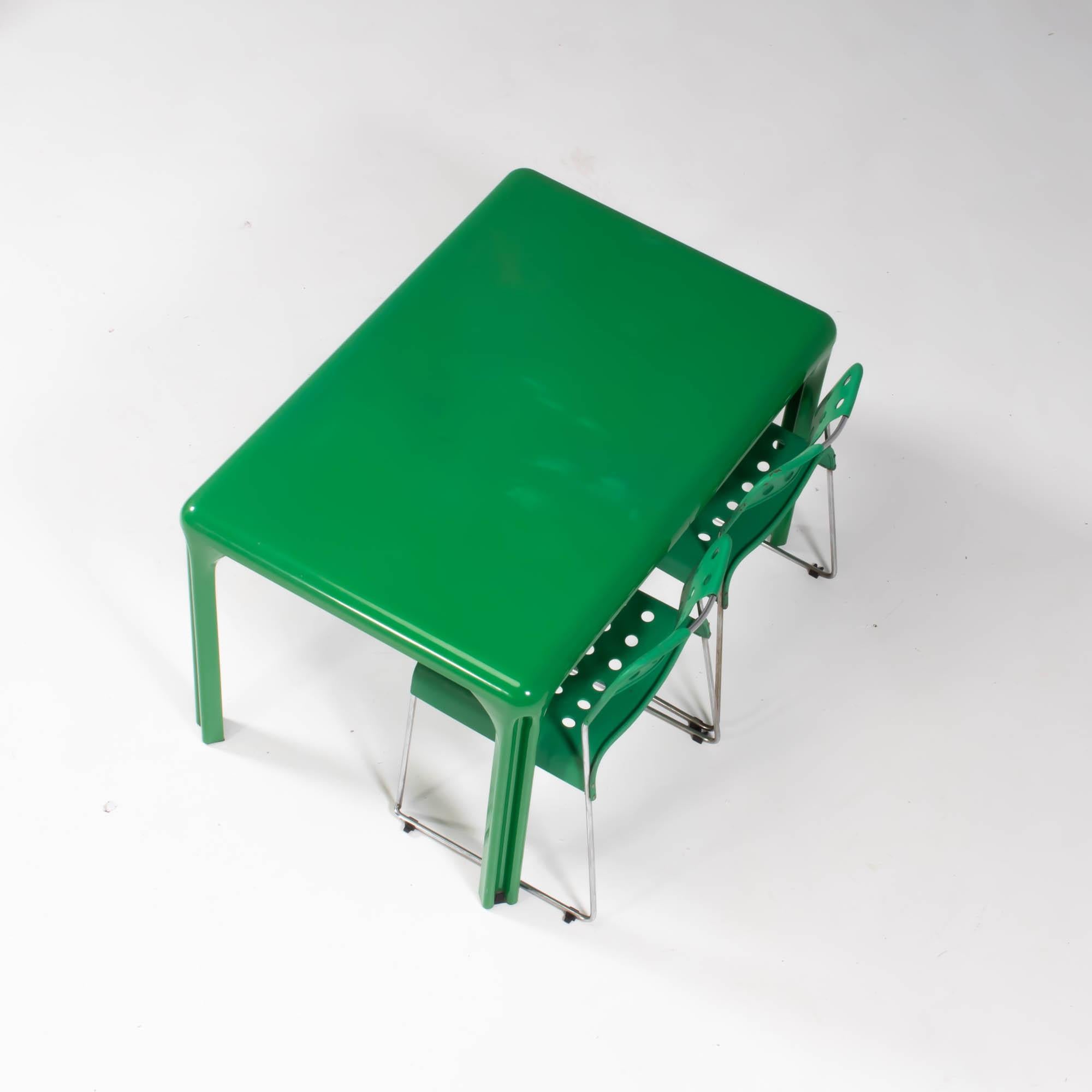 Late 20th Century Artemide by Vico Magistretti Green Stadio 120 Table, 1970s