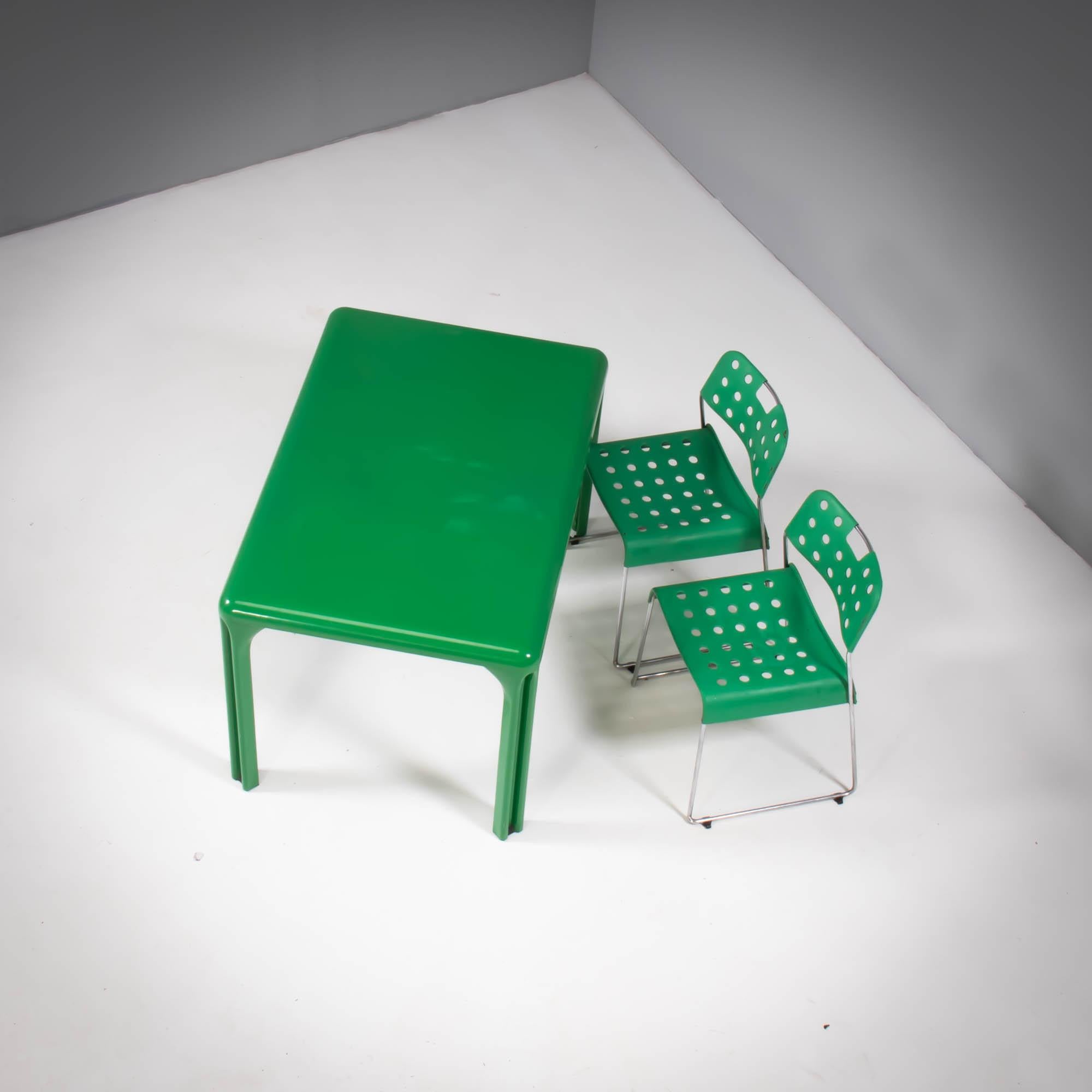 Plastic Artemide by Vico Magistretti Green Stadio 120 Table, 1970s