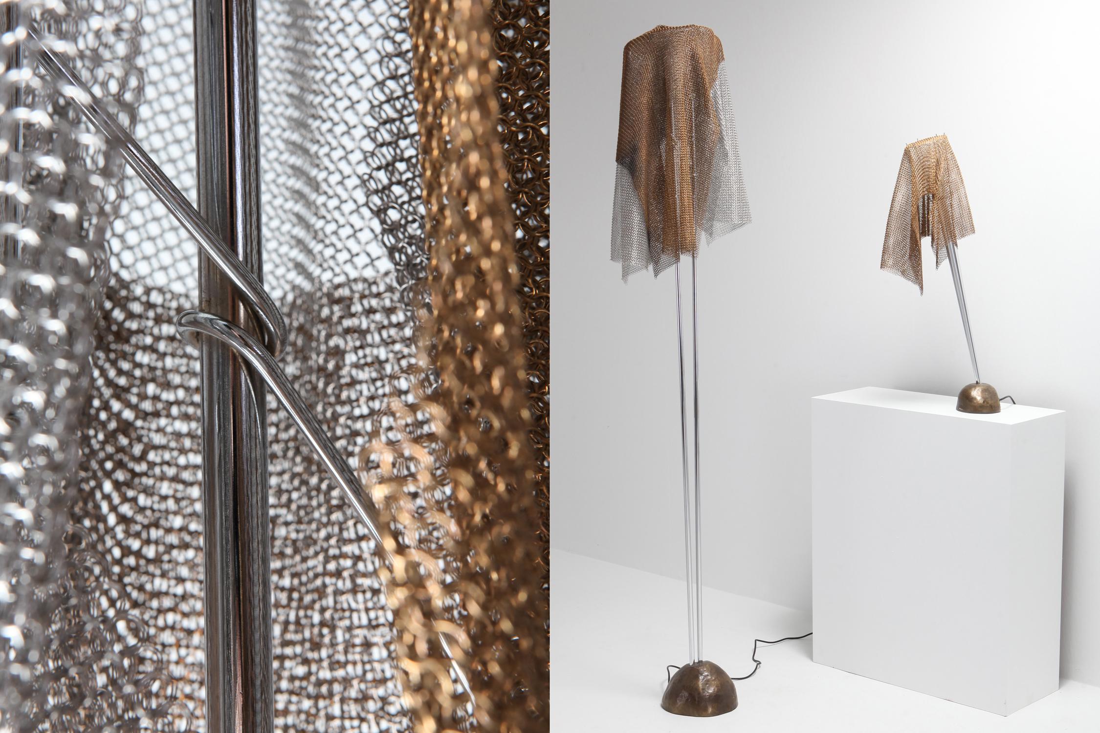 Bronze Artemide Chain Mail Floor Lamp 