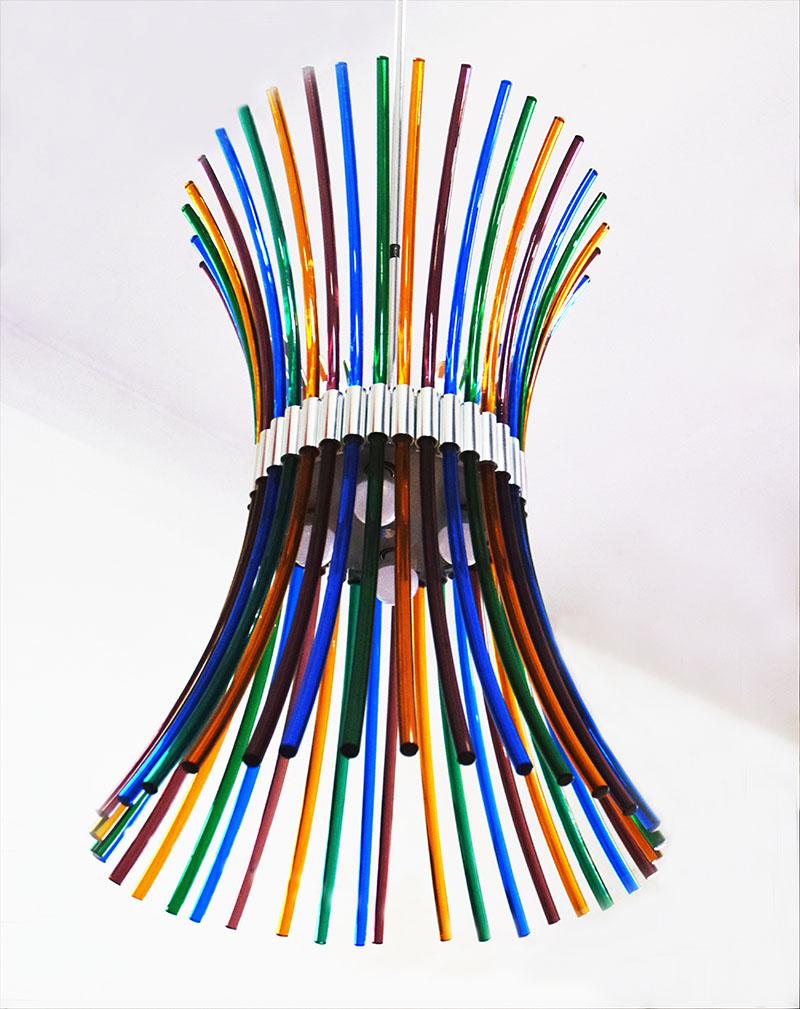 Metal Artemide Chandelier Tamiri Design Roberto Pamio, 1970s For Sale