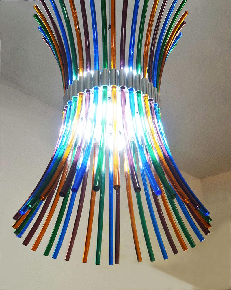 Artemide Chandelier Tamiri Design Roberto Pamio, 1970s For Sale 3