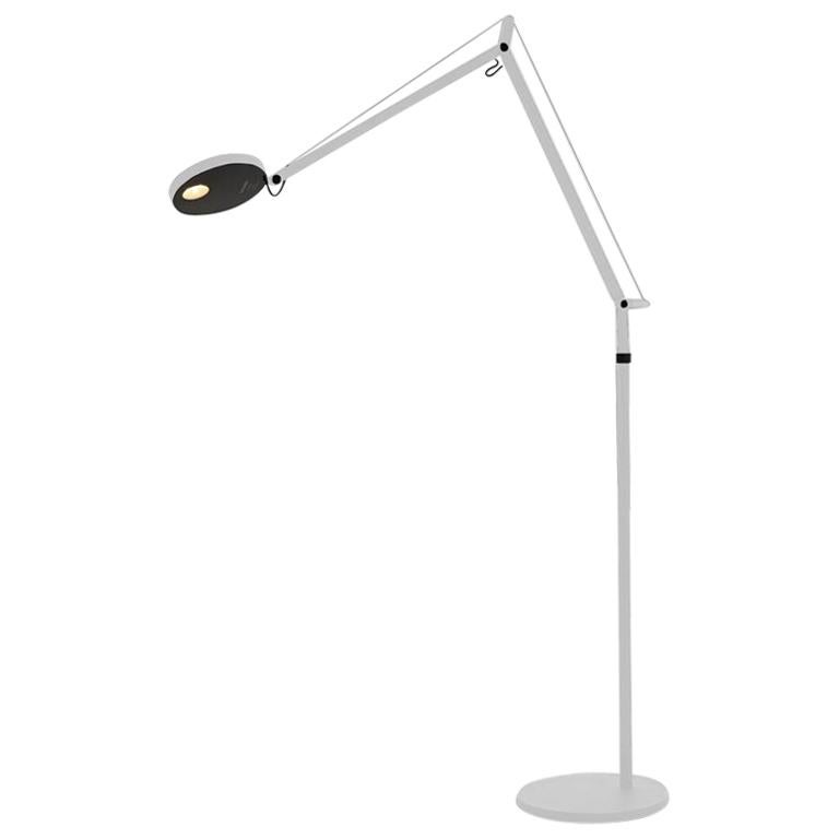 Artemide Demetra 27K LED Floor Lamp in White with Floor Support For Sale