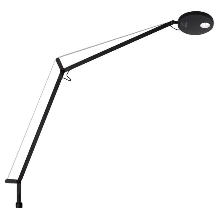 Artemide Demetra LED 27K Table Lamp in Matt Black with Desk Support For Sale