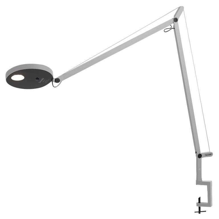 Artemide Demetra LED 27K Table Lamp in White with Clamp For Sale