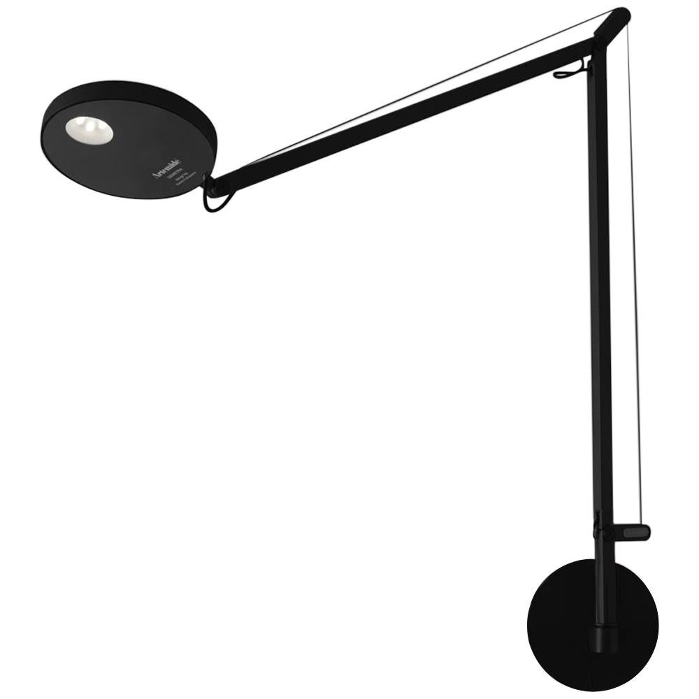Artemide Demetra LED 27K Wall Lamp in Matte Black with Wall Support For Sale