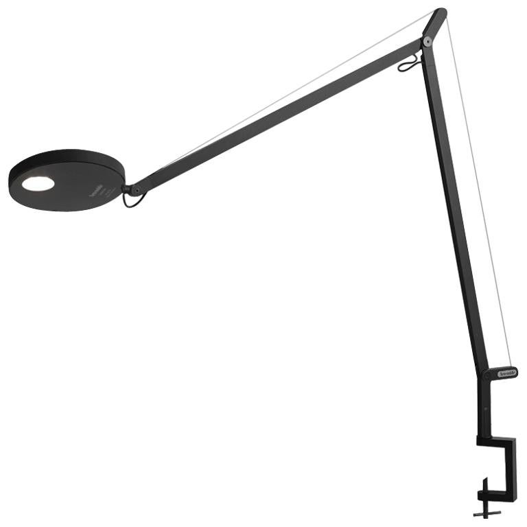 Artemide Demetra LED 30K Table Lamp in Matte Black with Clamp For Sale