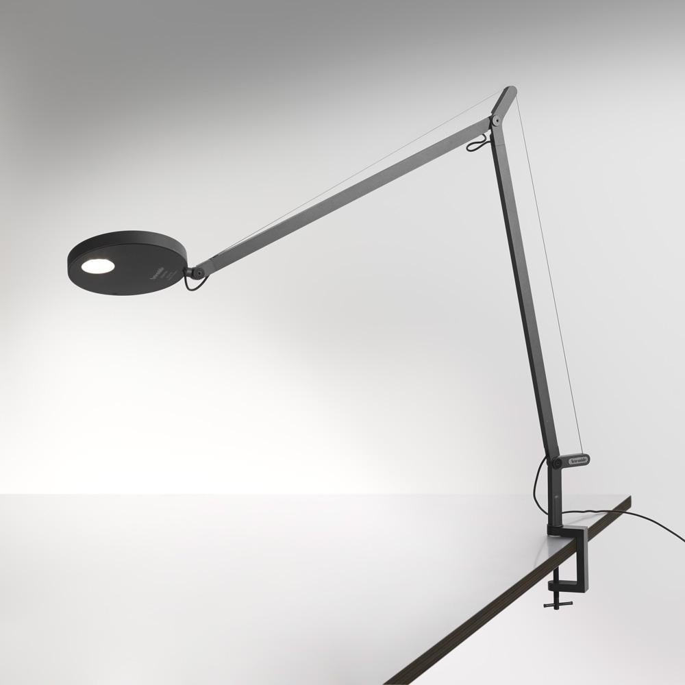 Modern Artemide Demetra Micro LED Table Lamp in Black with Clamp by Naoto Fukasawa For Sale