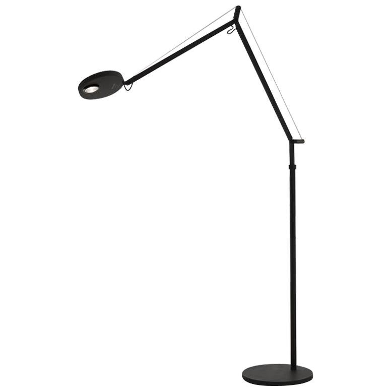 Artemide Demetra Pro LED 12W 30K Floor Lamp in Matte Black with Floor Support For Sale