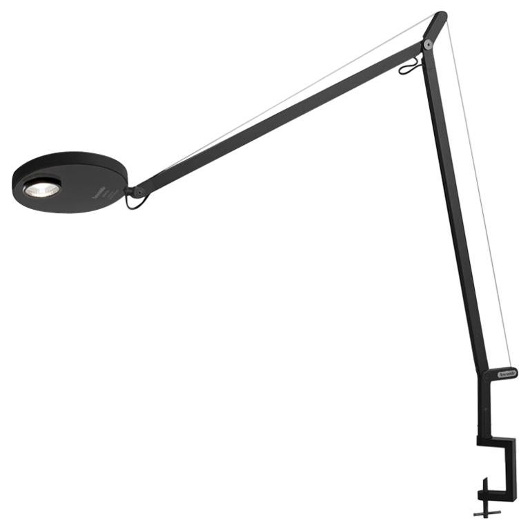 Artemide Demetra Pro LED 12W 30K Table Lamp in Matte Black with Clamp For Sale