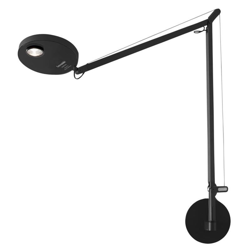 Artemide Demetra Pro LED 12W 30K Wall Lamp in Matte Black with Wall Support  For Sale