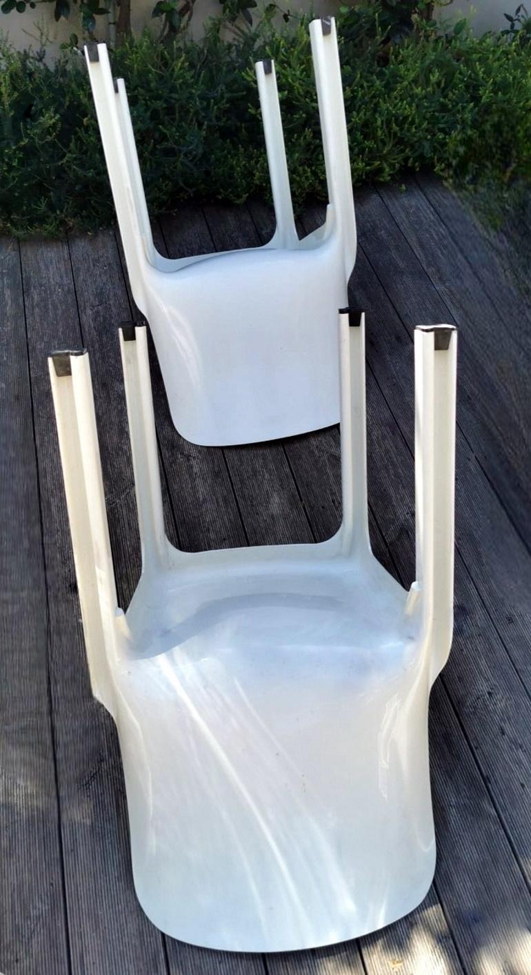 Italian Artemide Design Vico Magistretti 6 Chairs Model Selene For Sale 1