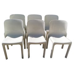 Used Italian Artemide Design Vico Magistretti 6 Chairs Model Selene