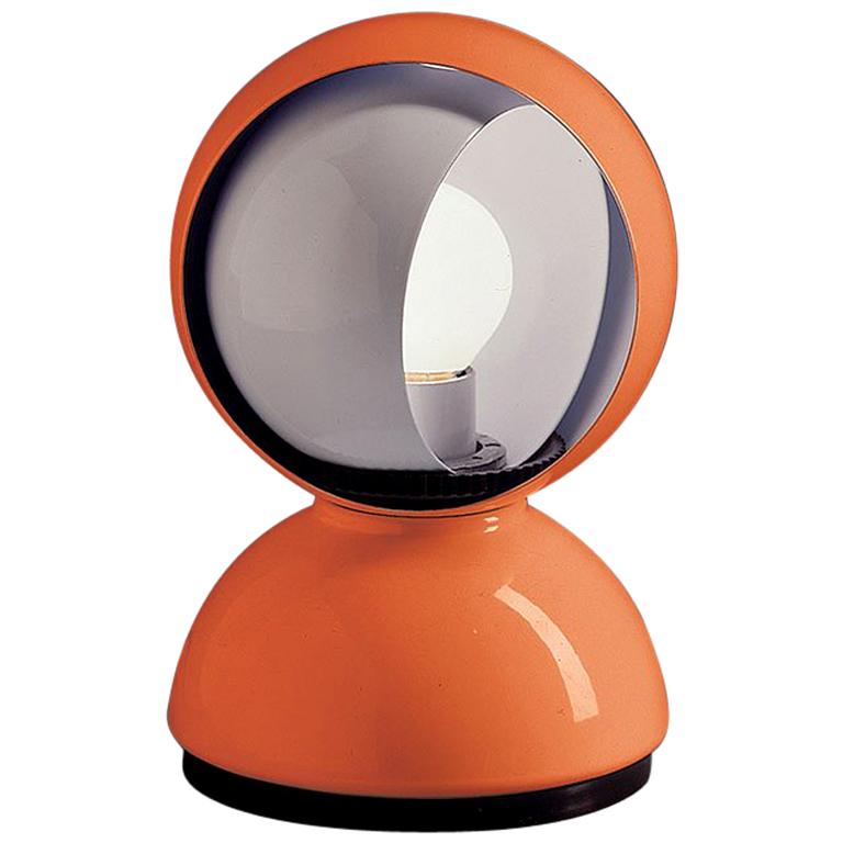 Artemide Eclisse Tisch E12, Tischlampe in Orange von Vico Magistretti im Angebot