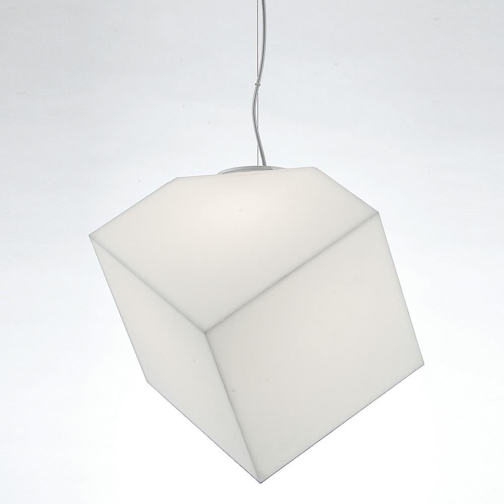 Modern Artemide Edge 30 E26 Pendant Light in White by Alessandro Mendini For Sale