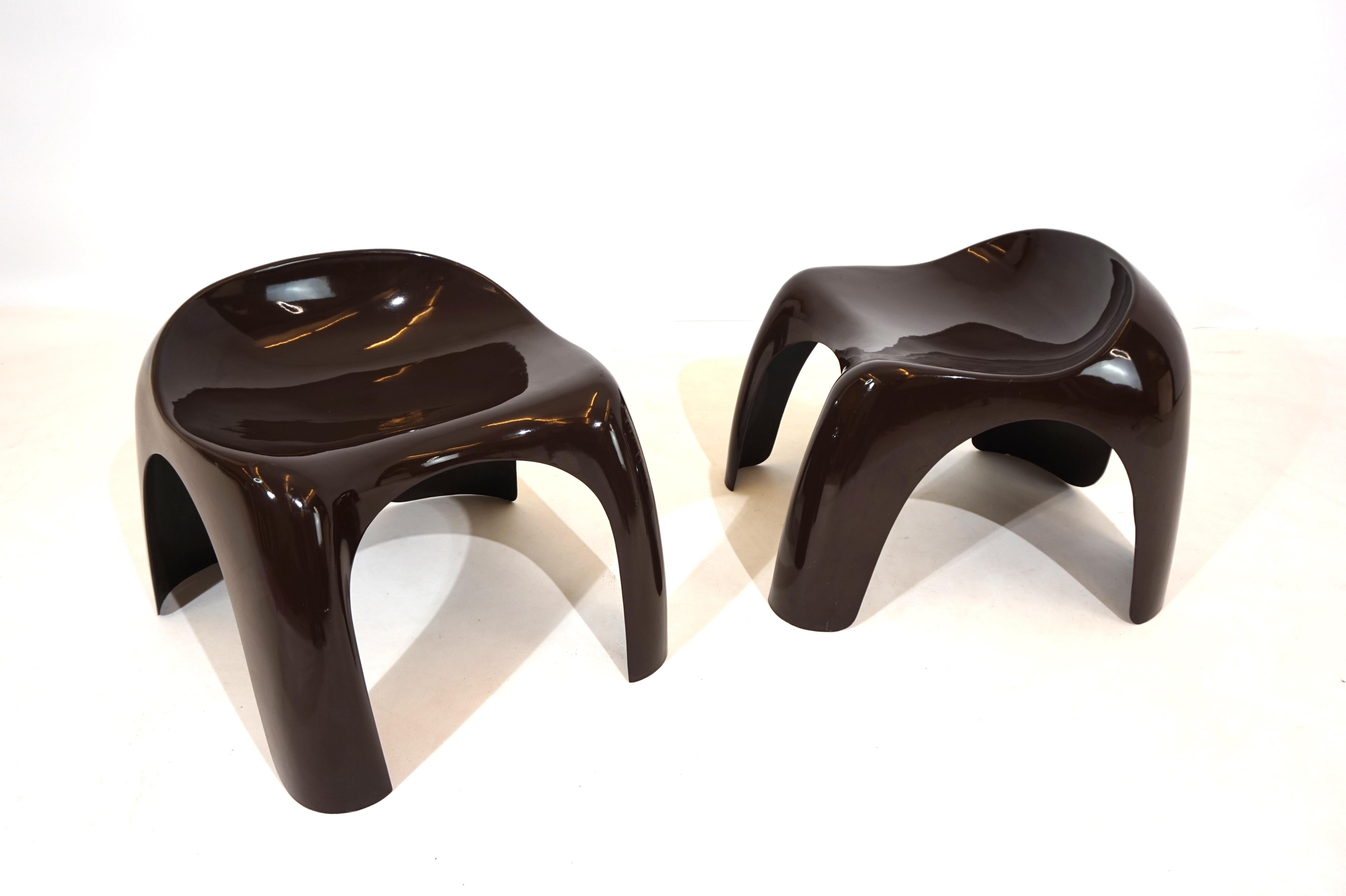 Artemide Efebo set of 2 plastic stools Space Age by Stacy Dukes 7