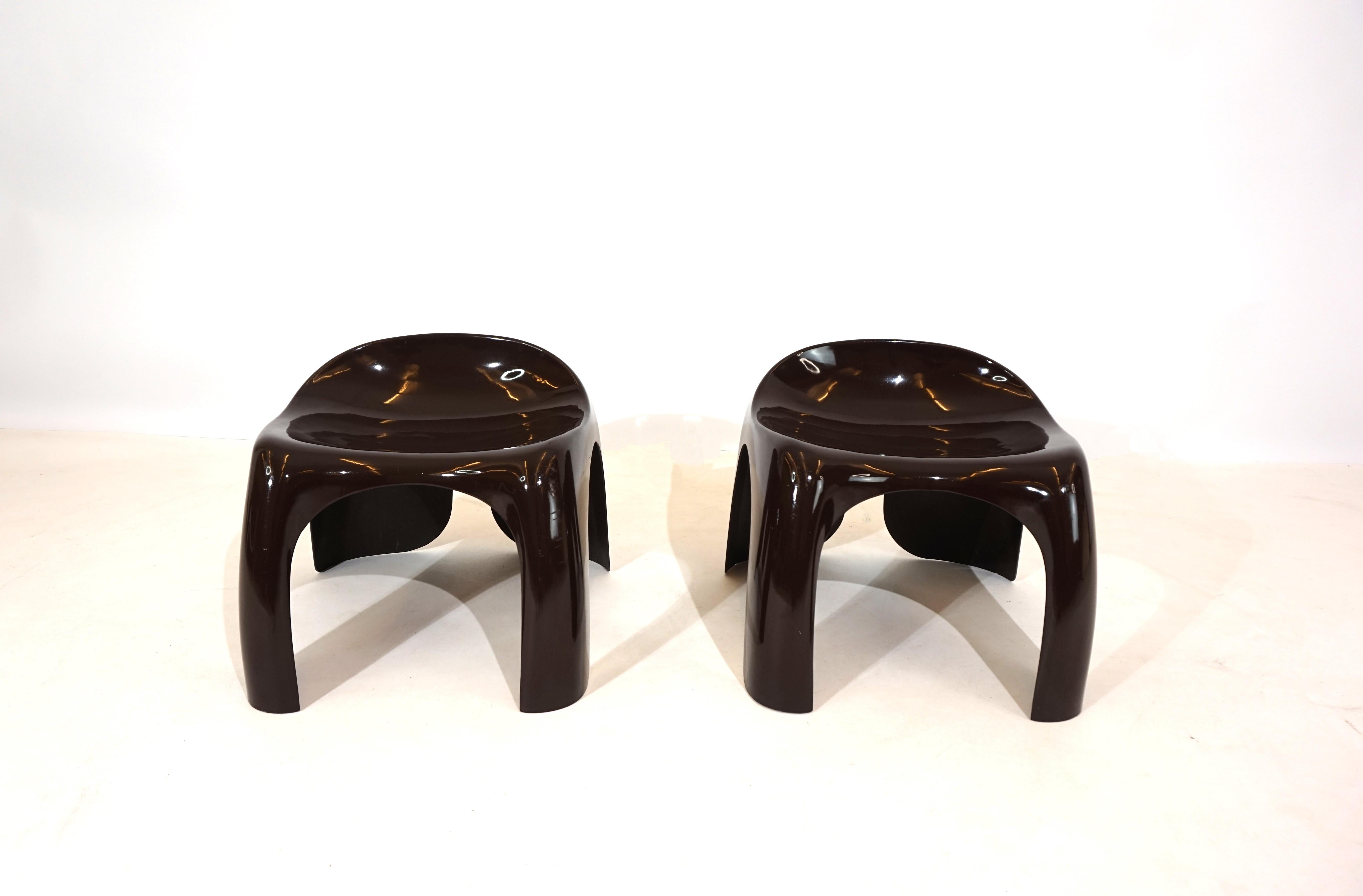 Artemide Efebo set of 2 plastic stools Space Age by Stacy Dukes 9