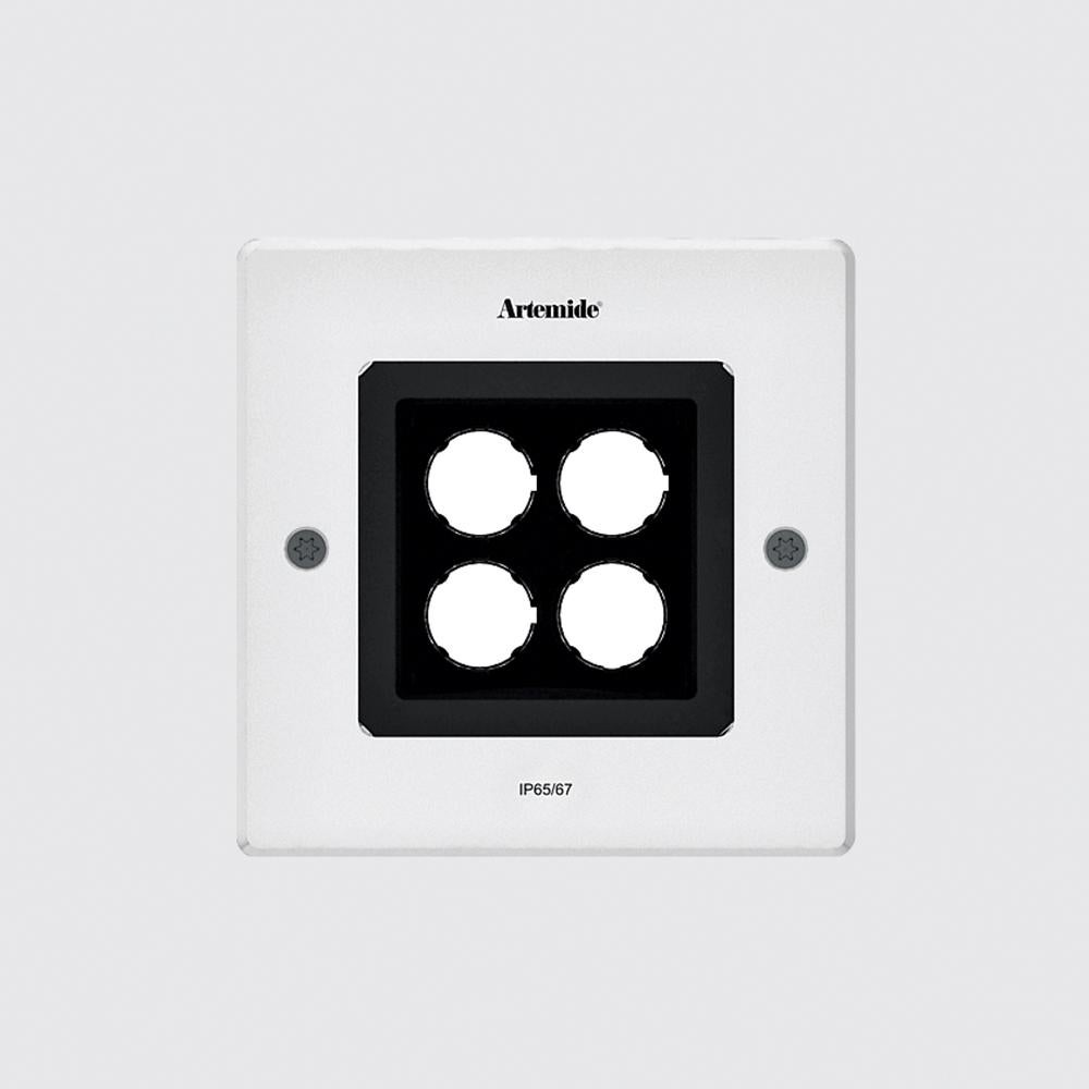 An outdoor family of recessed fixtures for drive-over or downlight application, Ego features high-performance LEDs and is available round or square shape. A stainless steel frame on an aluminium body with silkscreened tempered glass, Ego comes in