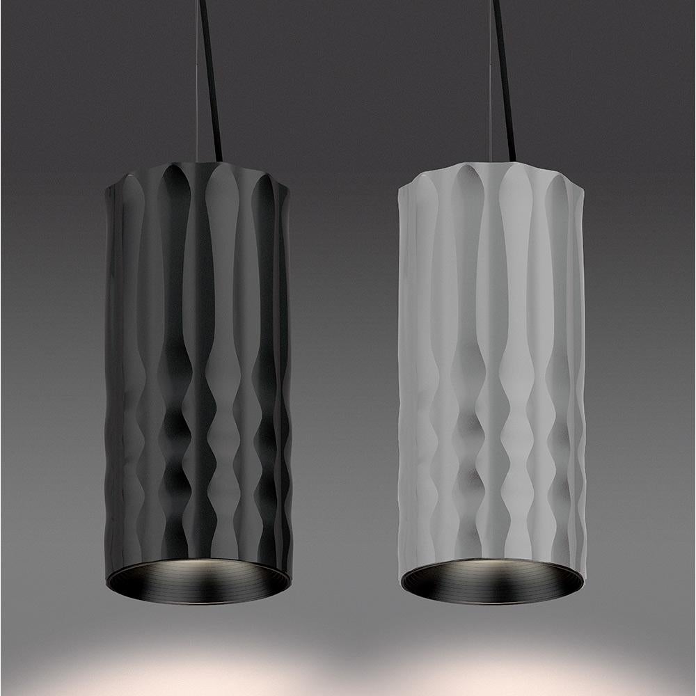 Modern Artemide Fiamma 30 LED Two-Wire Pendant Light in Anodized Black, Jean-Michel Wil For Sale