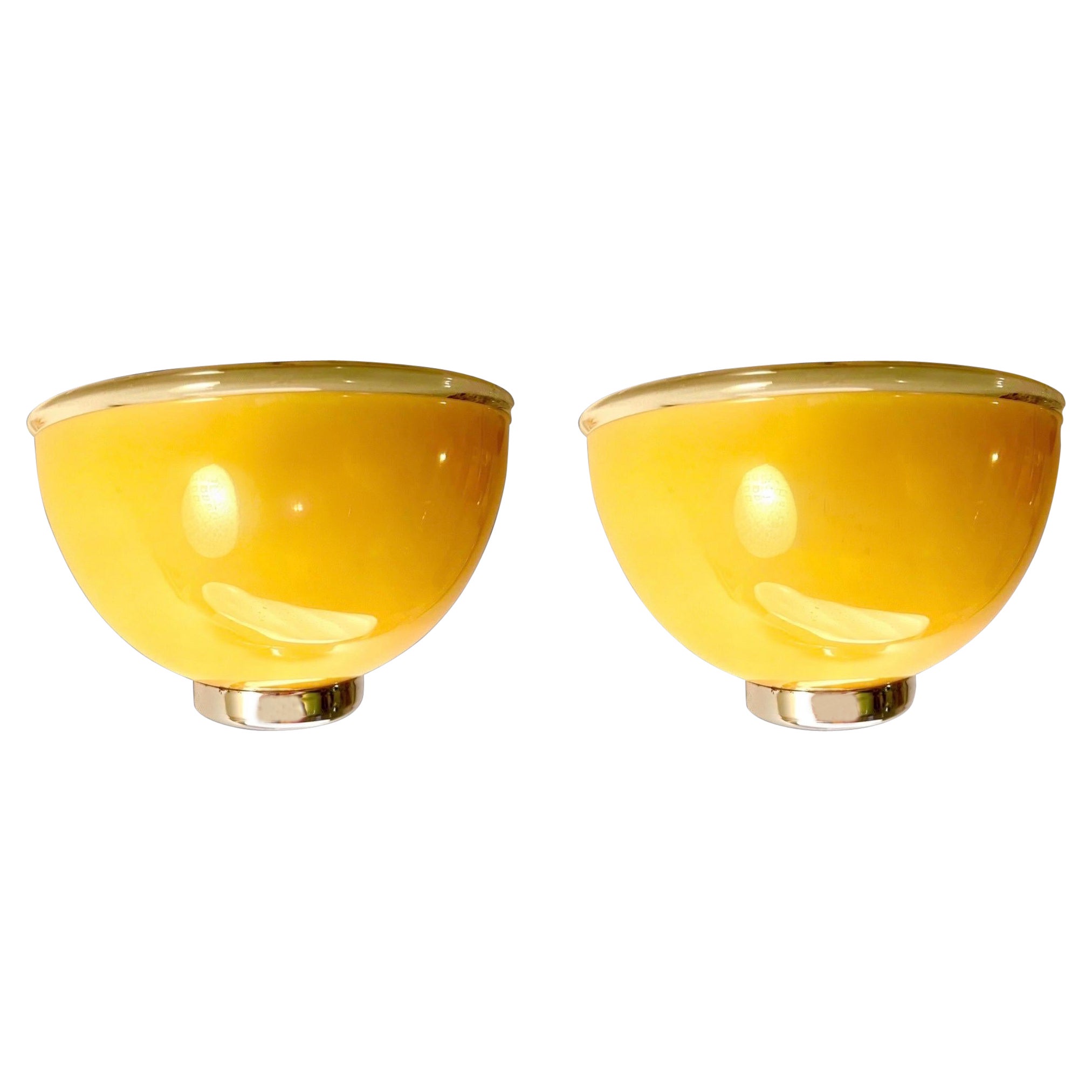 Artemide for Vistosi Murano gold Glass wall lighting , Italy, 1990s
