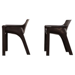 Artemide Gaudi Chairs Pair by Vico Magistretti 1970s, space age mid century