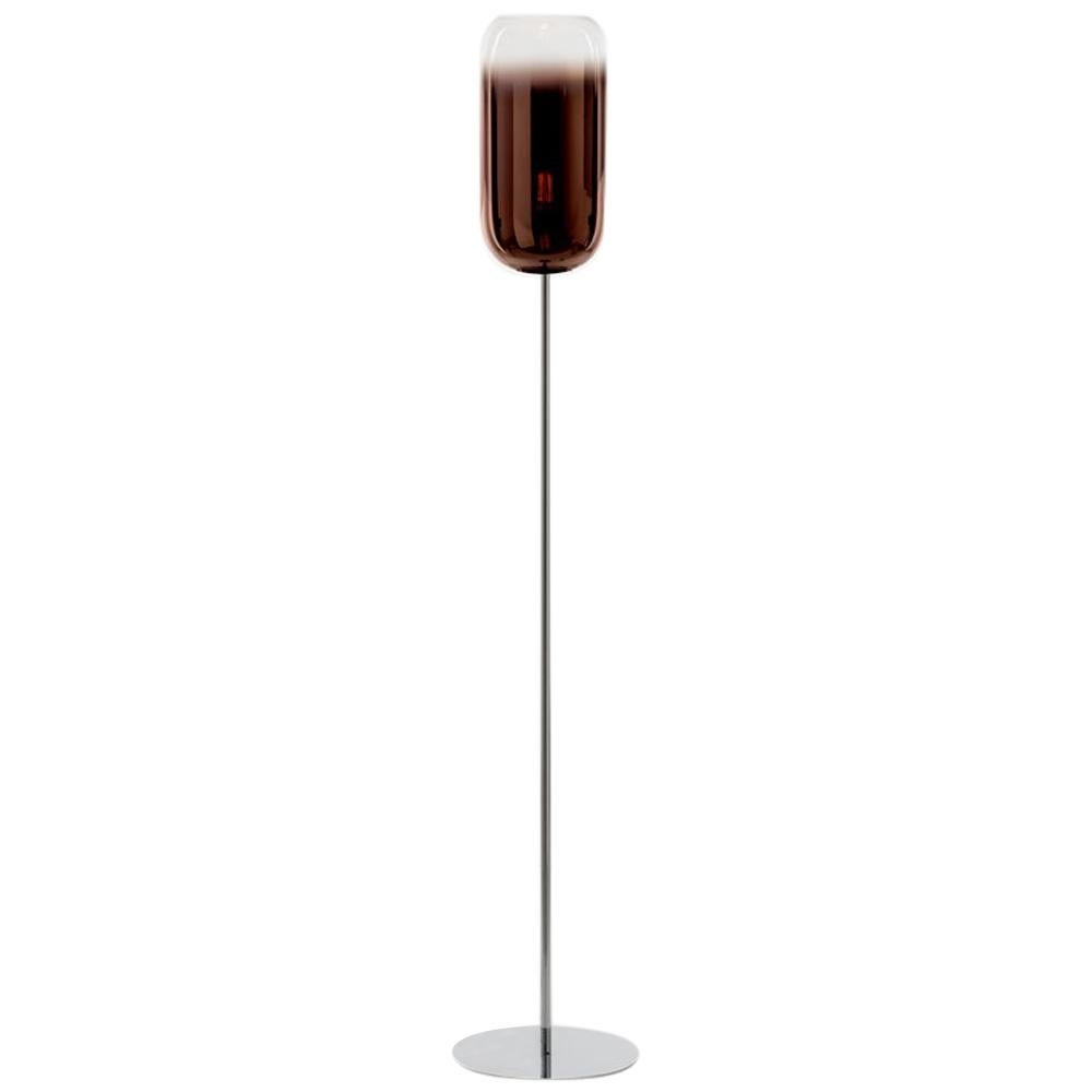 Artemide Gople Classic Max 22W E26 120V Floor Lamp in Copper For Sale