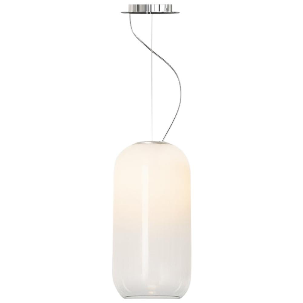 Lampe à suspension Artemide Gople Max 22W E26 en blanc allongé 19Ft