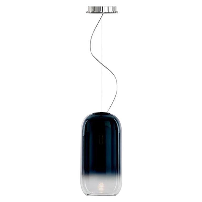 Mini lampe à suspension Artemide Gople en bleu par Bjarke Ingels Group