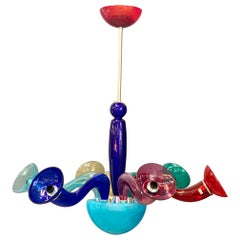 Artemide Italian Chandelier "Leda" in Murano Glass in Different Colors, 1990s