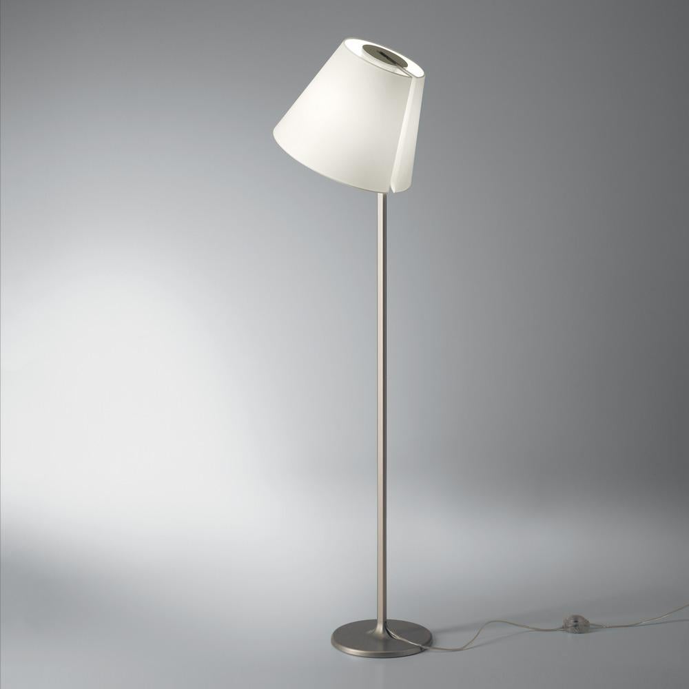 A silk satin fabric shade connected to a painted zamac base via a painted aluminium stem. Melampo can be adjusted for direct and indirect light. 

Mini accommodates two shade positions.
This item is currently only available in North America.