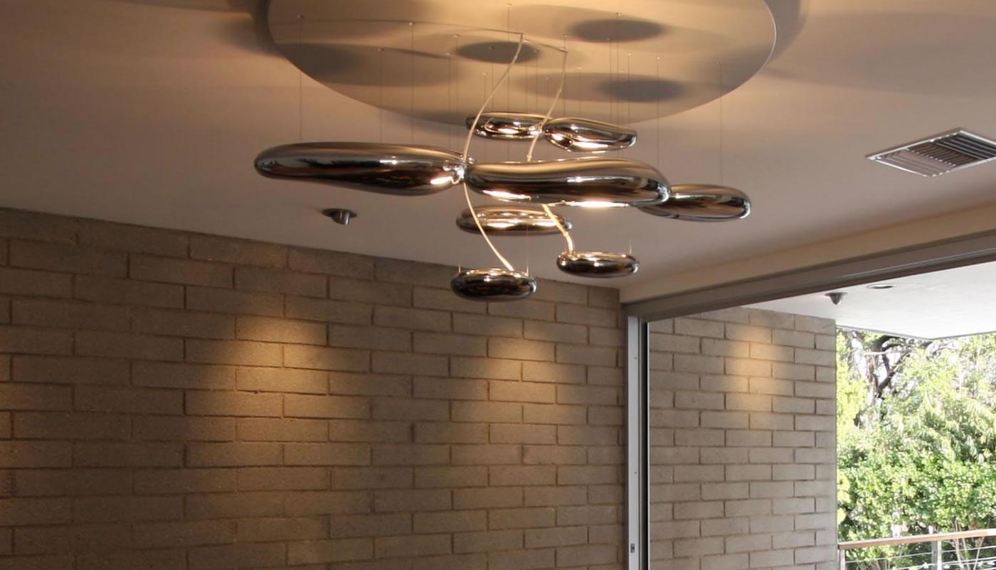 Italian Artemide Mercury Chandelier Ceiling Flush Light Fixture by Ross Lovegrove