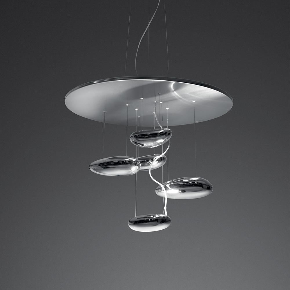 Moderne Artemide - Mini lampe à suspension LED mercuré avec variateur en vente