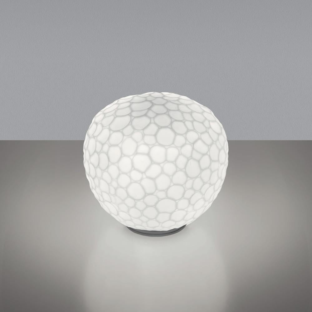 Modern Artemide Meteorite 15 Halogen Table Lamp in White by Pio & Tito Toso
