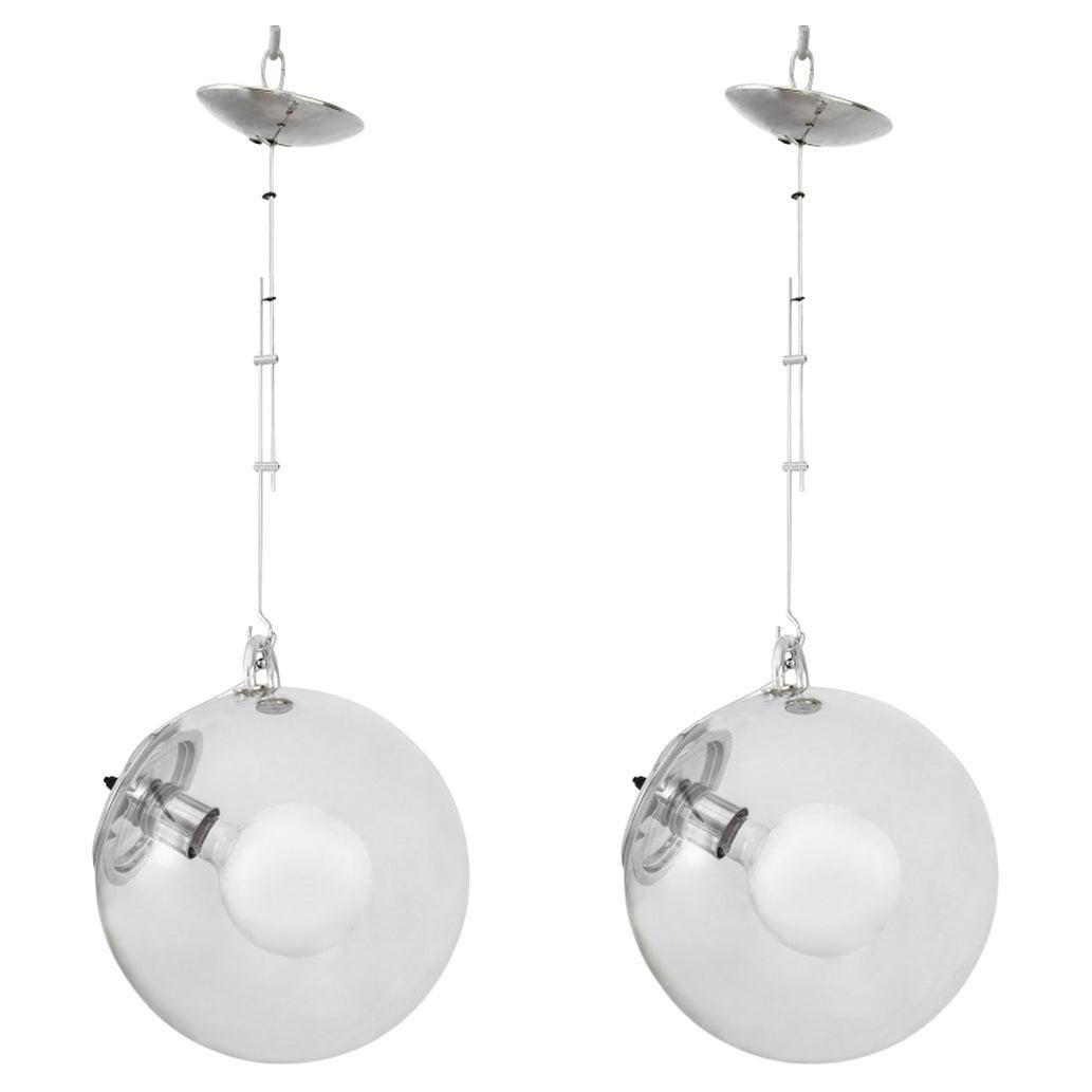 Lampade a sospensione in vetro Artemide "Miconos", coppia
