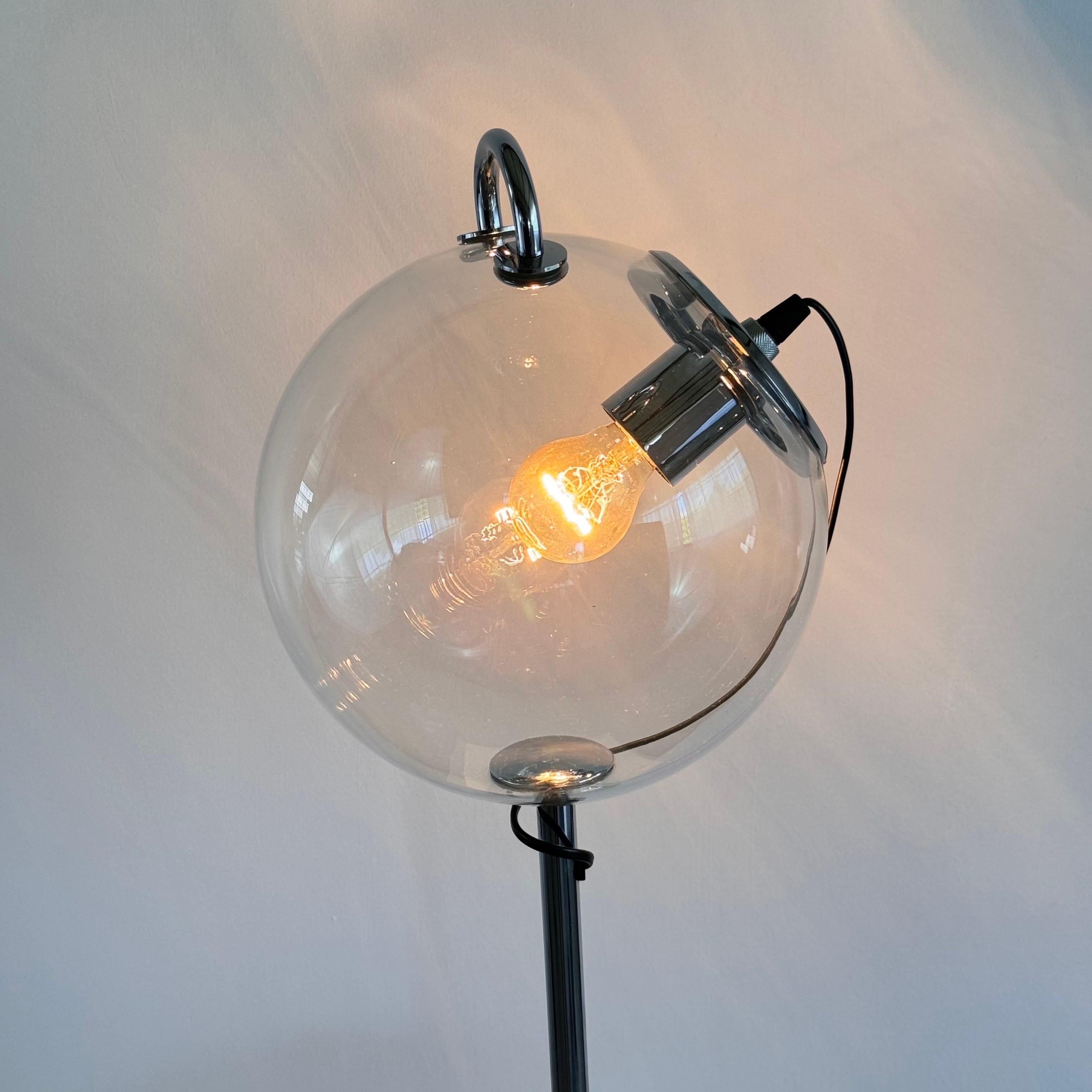 Modern Artemide Miconos Table Lamp by Ernesto Gismondi, Chrome and Glass, 1998