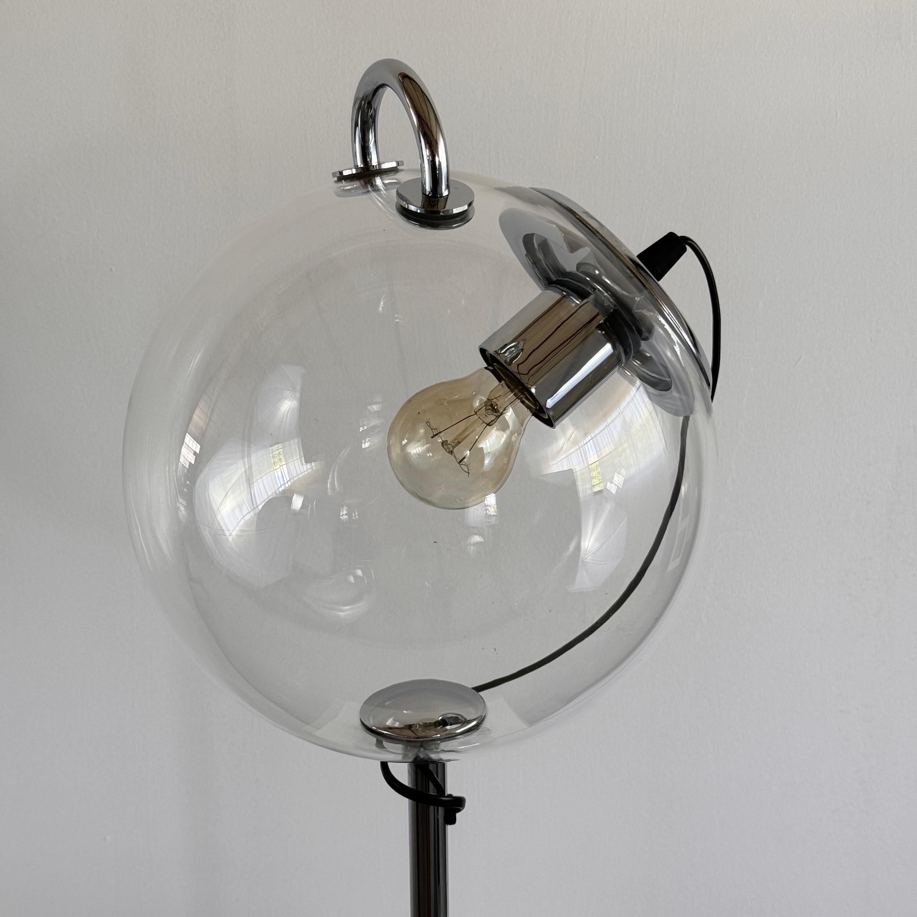Italian Artemide Miconos Table Lamp by Ernesto Gismondi, Chrome and Glass, 1998