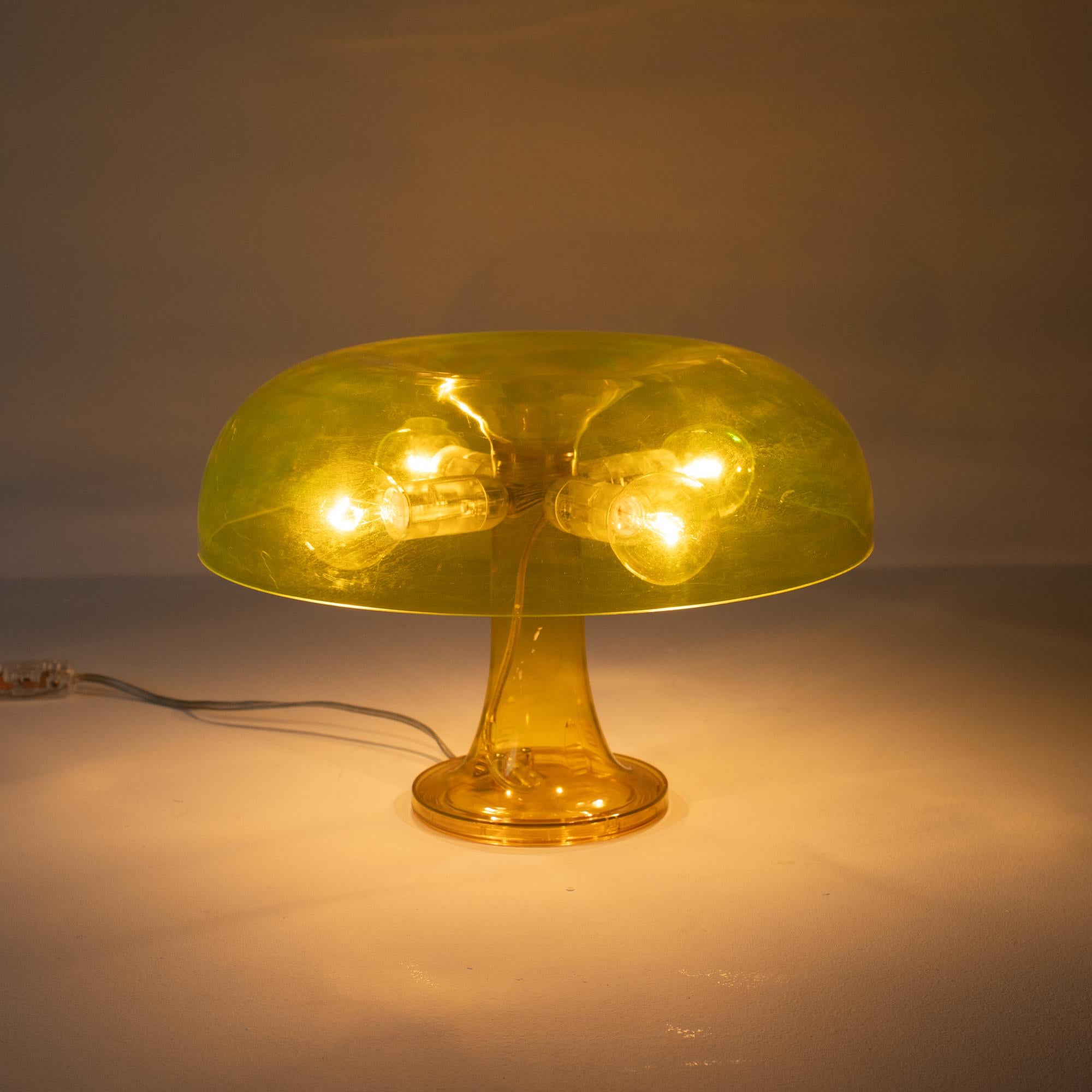 Italian Artemide Nessino Giancarlo Mattioli transparent yellow Y2K design For Sale