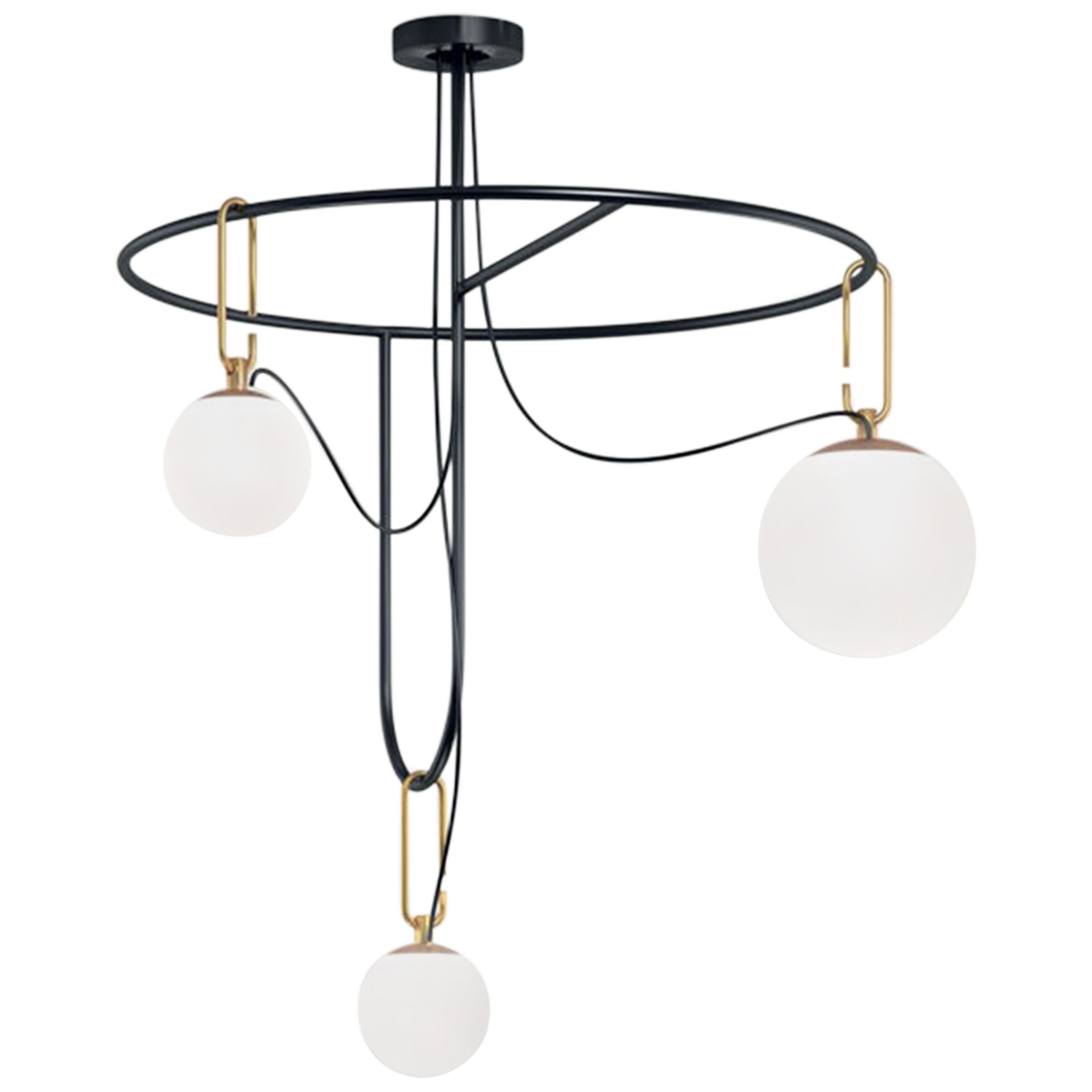 Artemide NH S4 Cir Suspension Lamp in Gold by Neri & Hu For Sale
