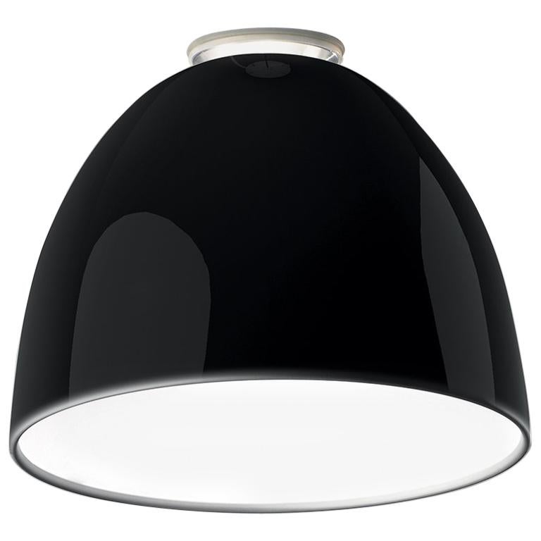Artemide Nur 150W E26/A19 Ceiling Light in Glossy Black For Sale