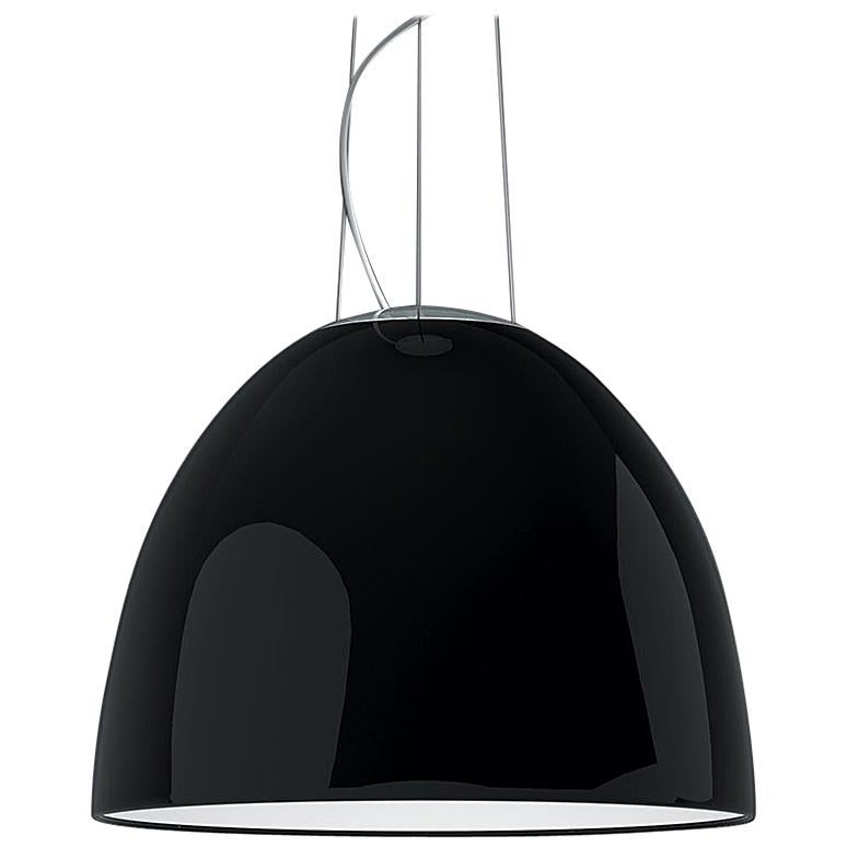 Artemide Nur 150W E26/A19 Suspension Light in Glossy Black For Sale