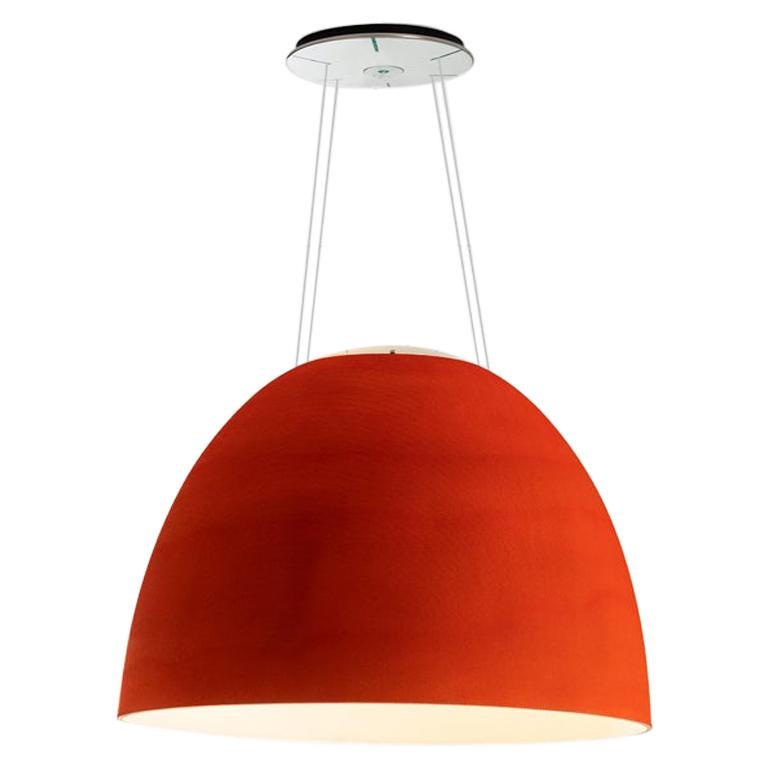 Artemide NUR 1618 Acoustic LED Suspension Light in Red by Ernesto Gismondi