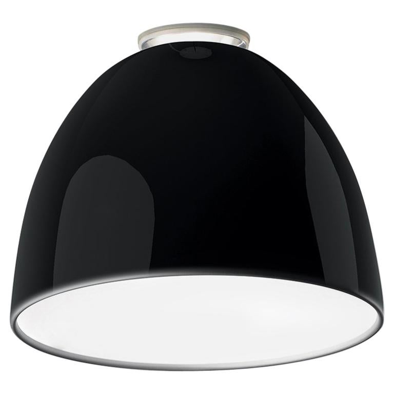 Artemide Nur Led Dimmable Ceiling Light in Glossy Black by Ernesto Gismondi For Sale