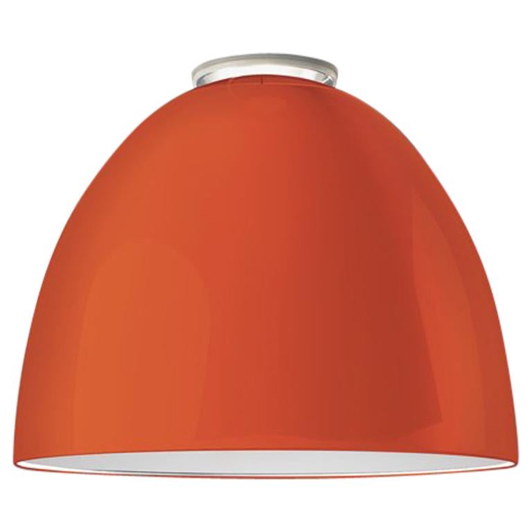 Artemide Nur Led Dimmable Ceiling Light in Glossy Orange by Ernesto Gismondi For Sale