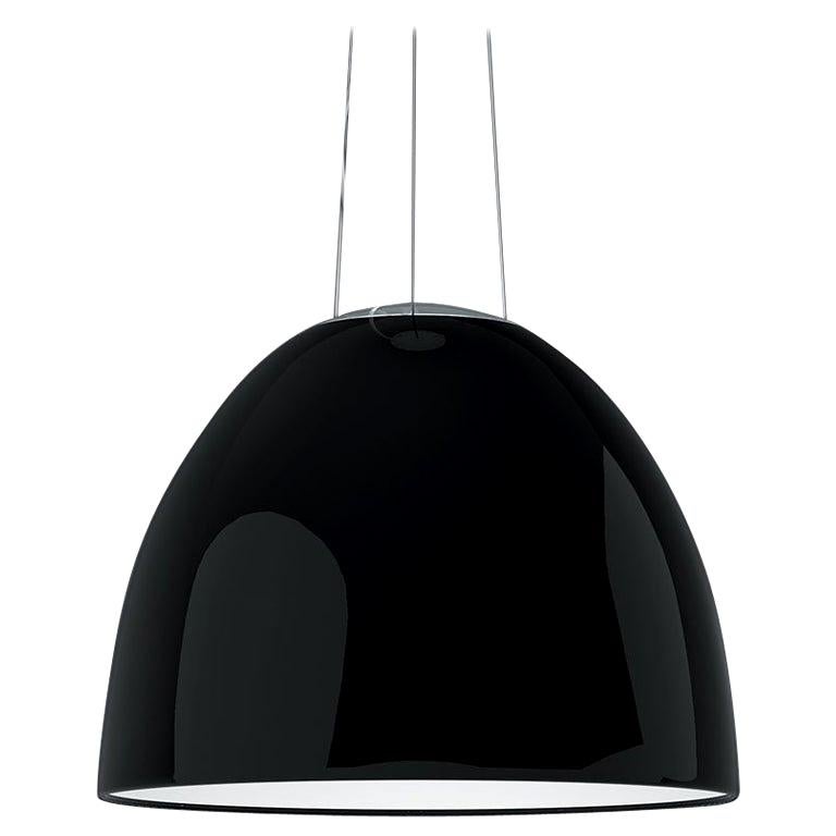 Artemide NUR LED Dimmable Pendant Light in Glossy Black w/ Extension by Ernesto 