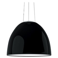 Lampe à suspension Artemide NUR LED à gradation en noir brillant avec rallonge d'Ernesto 