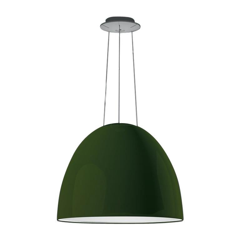 Artemide NUR LED Dimmable Pendant Light in Glossy Green w/ Extension by Ernesto 