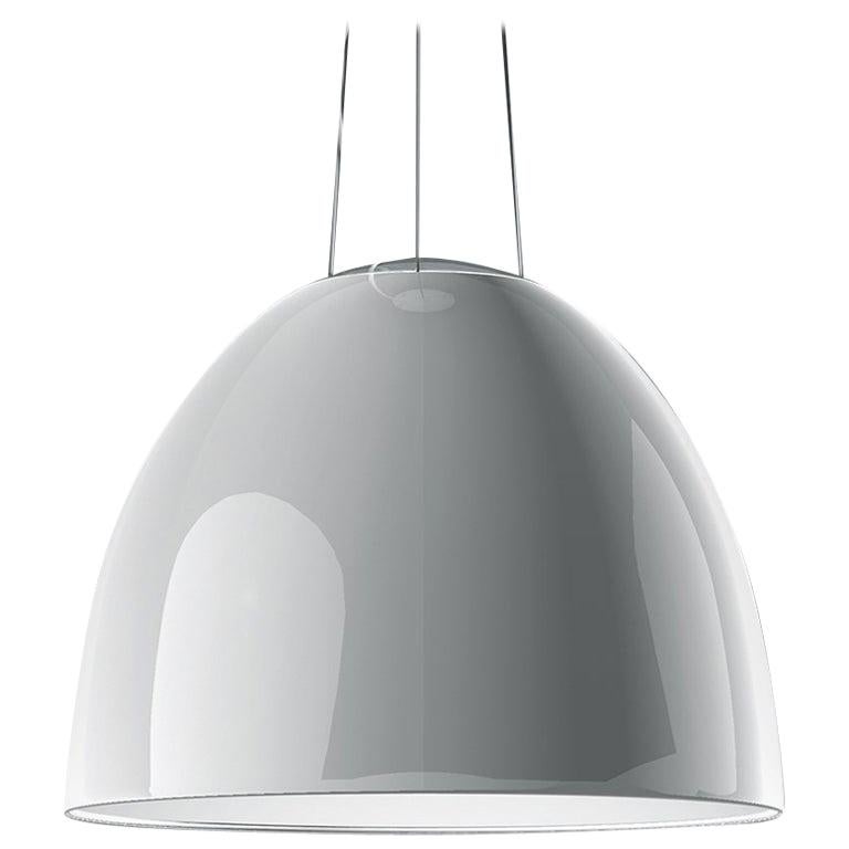 Artemide NUR LED Dimmable Pendant Light in Glossy White w/ Extension by Ernesto 