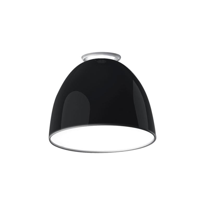 Artemide Nur Mini 100W E26/A19 Ceiling Light in Glossy Black For Sale