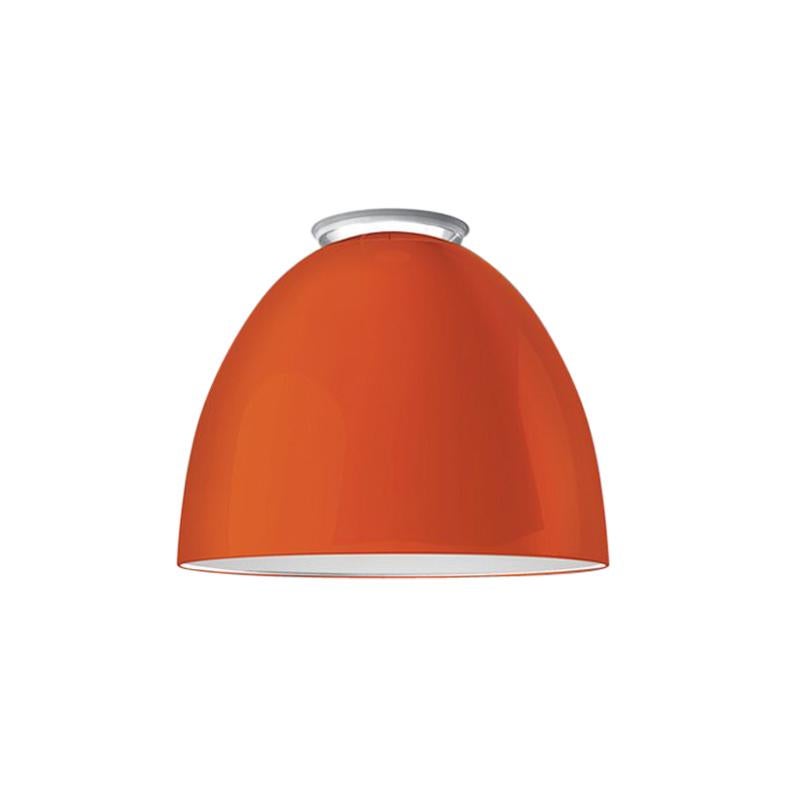 Artemide Nur Mini 100W E26 or A19 Ceiling Light in Glossy Orange For Sale