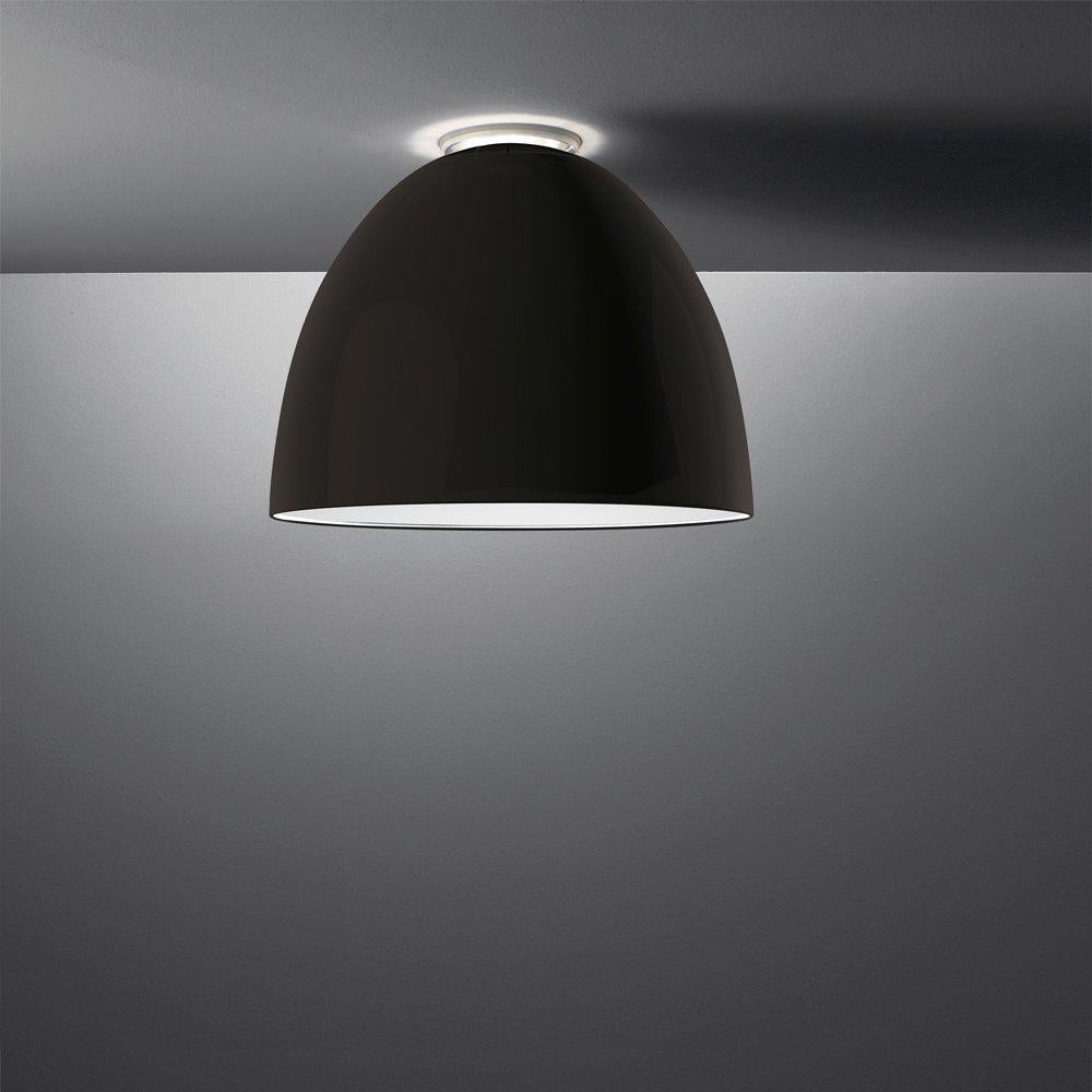 Modern Artemide Nur Mini LED Dimmable Ceiling Light in Glossy Black by Ernesto Gismondi For Sale