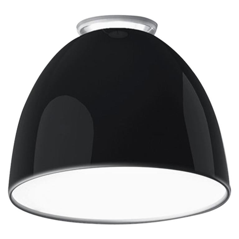 Artemide Nur Mini LED Dimmable Ceiling Light in Glossy Black by Ernesto Gismondi For Sale